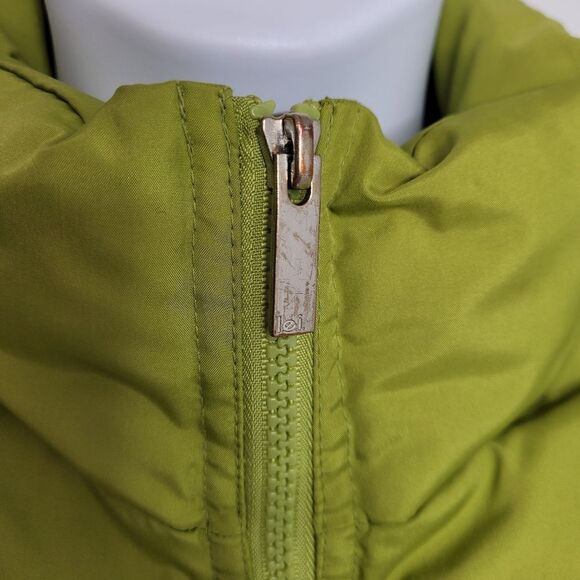 Y2K/90s chartreuse green full zip‎ down fill blend winter ski jacket M - Picture 8 of 14